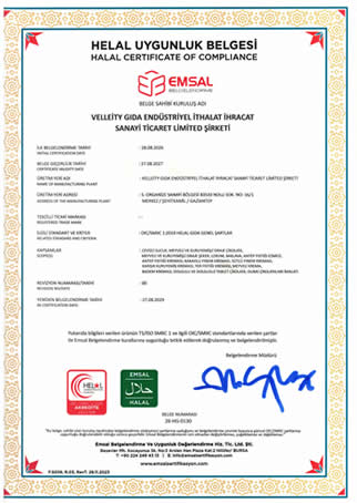 velleity helal sertifikası